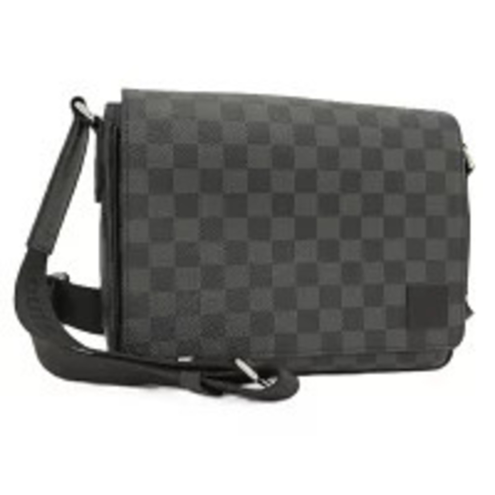 LOUIS VUITTON District Shoulder Bag Damier Graphite Black
